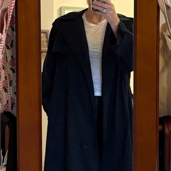 NWT SKIMS Black Boyfriend Trench Coat - Picture 5 of 11